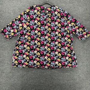 Ulla Popken Blouse Top 28/30 Floral V-Neck Boho Peasant Ladies‎ Casual Plus Size